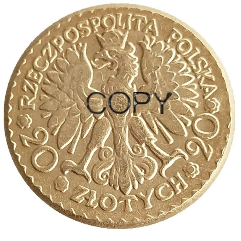 1925 Польша 20 злотых Позолоченные копия монеты