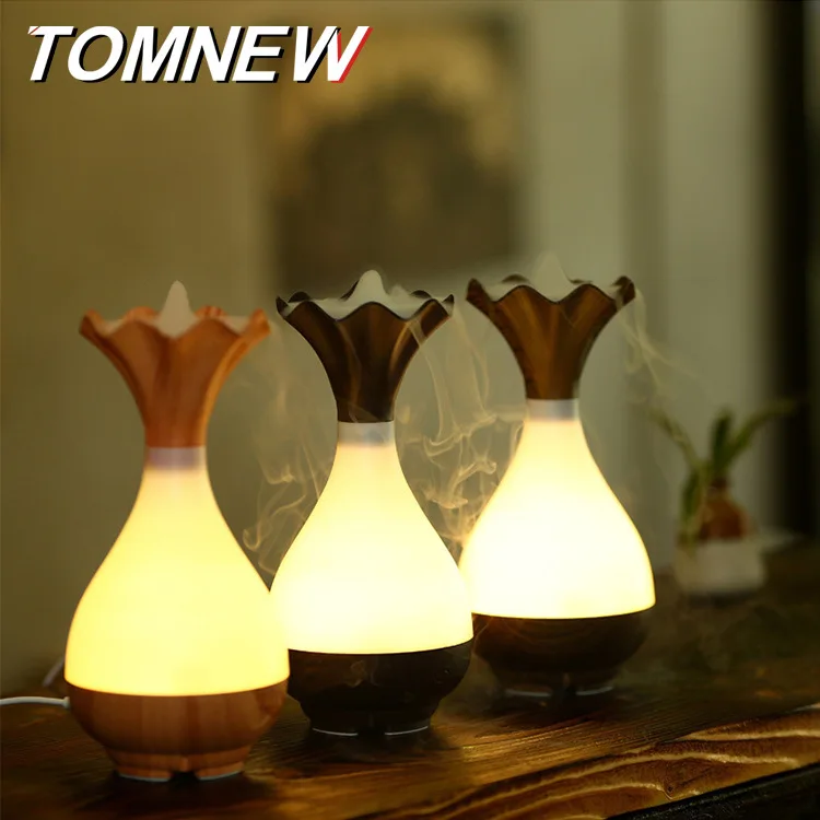 

Second Generation Jade Vase Aromatherapy Humidifier Ultrasonic Mini Wood Grain Aroma Diffuser USB Rechargeable Night Light Humid