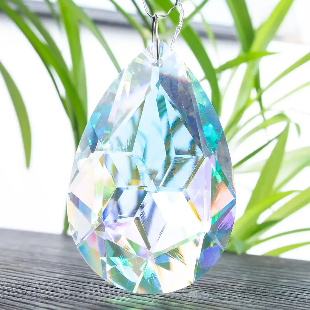 76MM Bauhinia Flower Pendant Chandelier Crystal Prisms Lamp Hanging Supply Part 