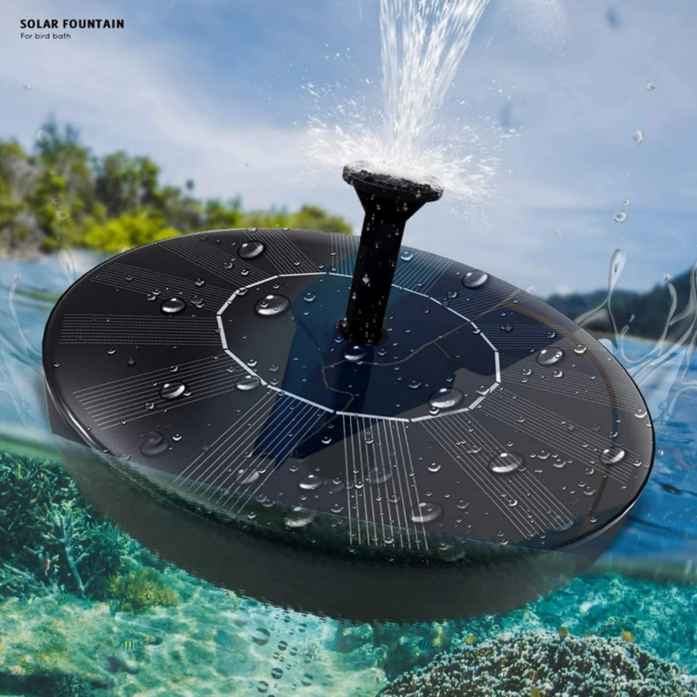 Solar Water Fountain Pool Pond Waterfall Fountain Garden Decoration Outdoor Bird Bath Solar Powered Fountain Floating Water