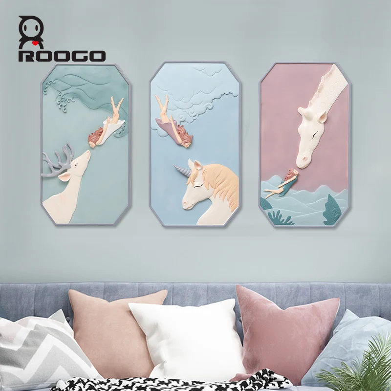 Настенный декор для девочки Roogo Dreaming Современный домашний гостиной 3D