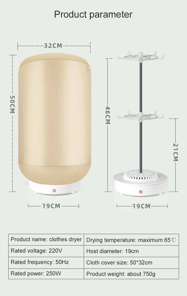 Portable Electric Clothes Dryer Mini Clothes Care Machine For Baby Clothes Lady Underwear Heating Dryer Household Business Trip 5