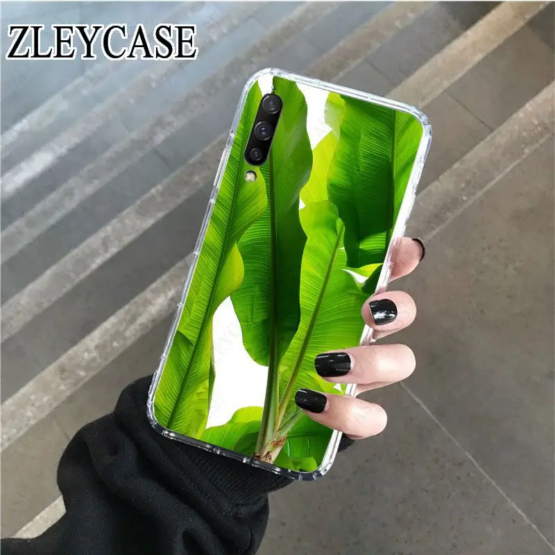 Summer tropical  Palm Leaf Banana Leaf Flowers