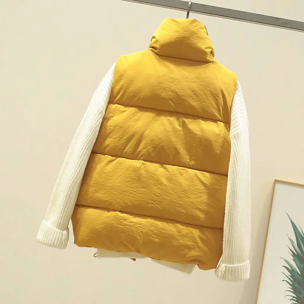 JAYCOSIN ladies sleeveless high-neck down vest short fashion zipper warm casual vest loose hot jacket wild 2019 new daily