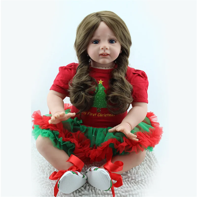 Горячая Reborn Baby Doll игрушка ткань тело набивная Реалистичная Детская кукла с рождественской елкой малыш день рождения рождественские подарки