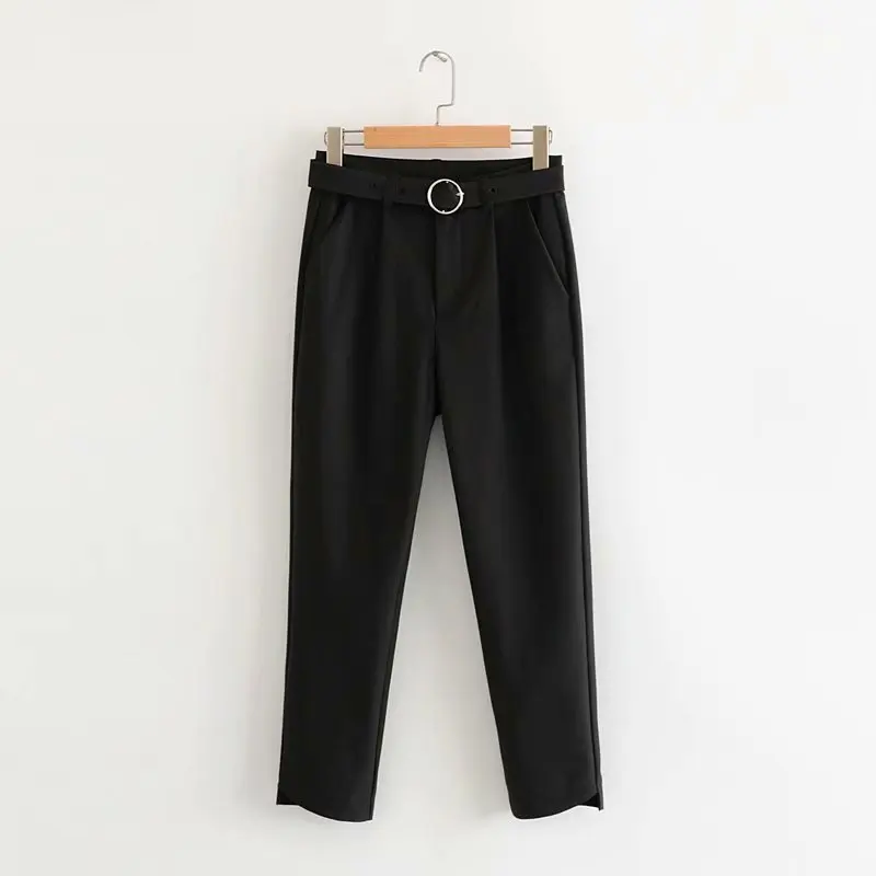 

Women Clothes 2019 High Waist Pants Irregular Belt Casual Pants Women Pants Pantalon Femme Streetwear