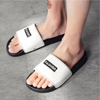 

ZXWFOBEY Mannen Slippers Casual Black Non-slip Bathroom Slipper Summer Slipper Soft Sole Beach Slippers