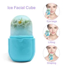 

Skin Care Beauty Lifting Contouring Tool Silicone Ice Cube Trays Ice Globe Ice Balls Face Massager Facial Roller Reduce Acne