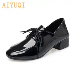 AIYUQI/Женская обувь из лакированной кожи; Новинка 2019 года; сезон осень; большие размеры 41, 42, 43; нескользящая женская обувь; большие размеры