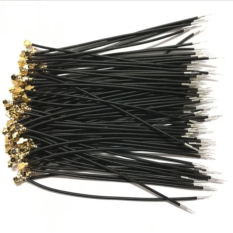 100pcs Preto IPX IPEX u. fl Feminino Single-cabeça Conector 1.13 Cabo 5cm 10cm 15 centímetros 20cm 25cm 30cm cabo IPX 1.13 milímetros RG1.13