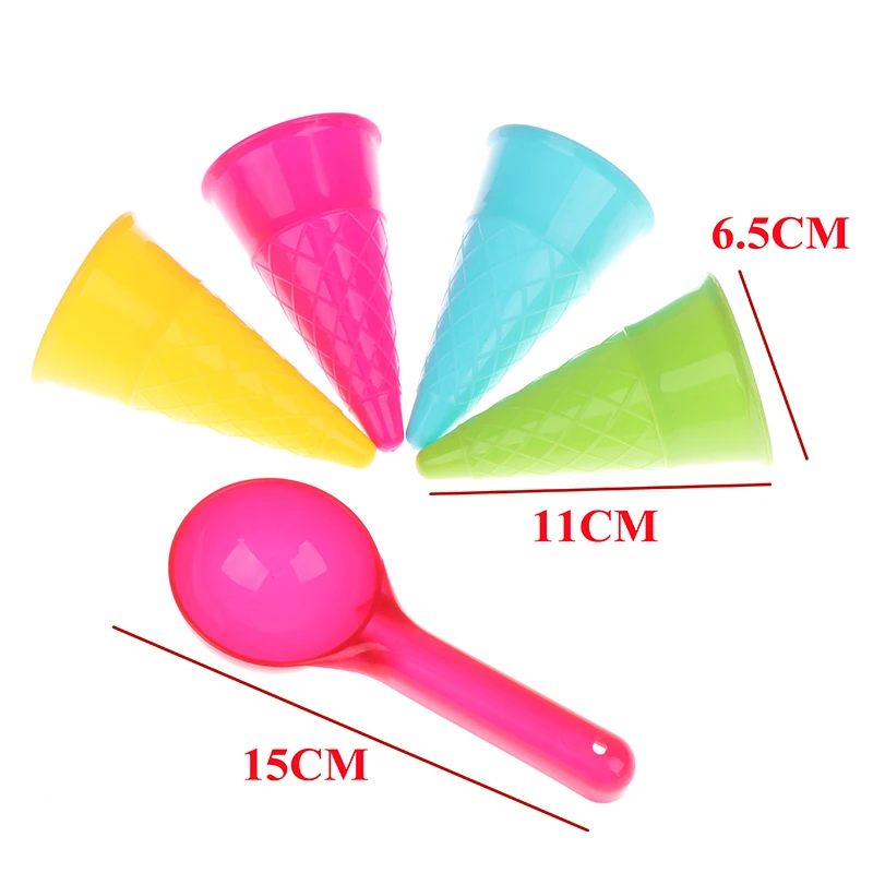 5 Pcs/lot Cute Ice Cream Cone Scoop Sets Beach Toys Sand Toy For Kids Children Educational Montessori Summer Play Set Game Gift 6 5 Pcs/lot Cute Ice Cream Cone Scoop Sets Beach Toys Sand Toy For Kids Children Educational Montessori Summer Play Set Game Gift 6