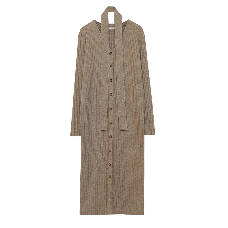 Женское платье кардиган с V образным вырезом|Платья| |