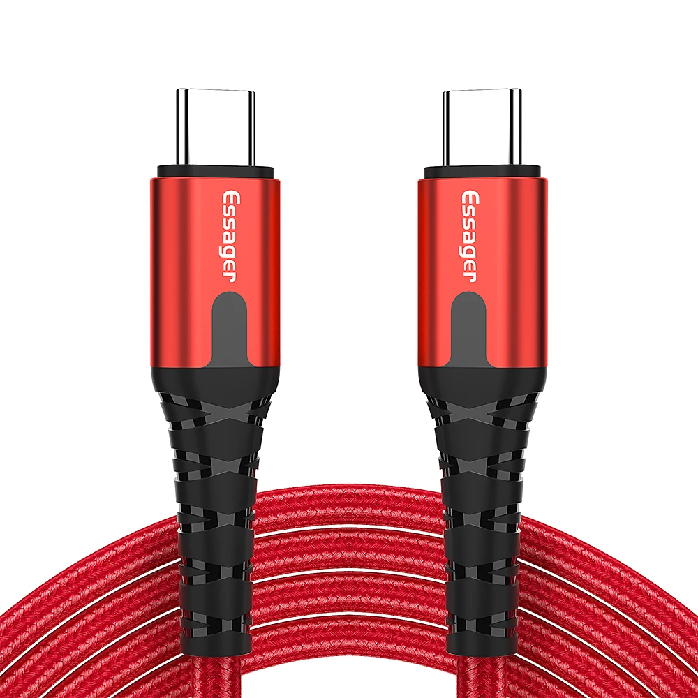 Красный Type-c PD2.0 двойной type-c кабель для быстрой зарядки кабель usb type C для huawei samsung Xiaomi Redmi Note 7 8 10 - Цвет: Красный
