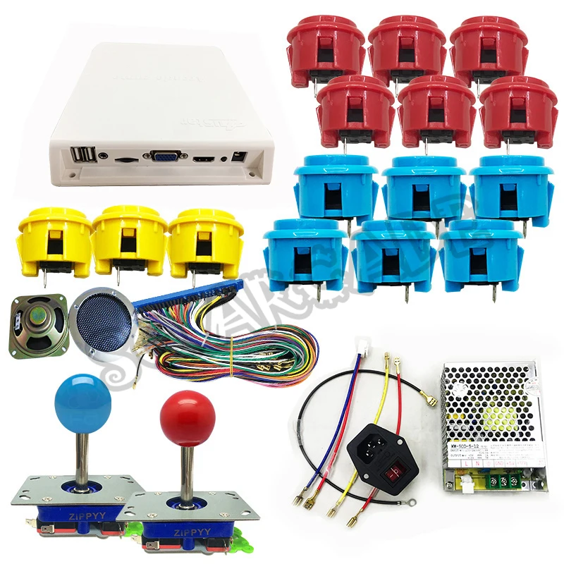HDMI 1660 в 1 Jamma PCB игровая коробка DIY Аркадный Игровой Набор happ джойстик Переделанный OBSF-30 Кнопка питания jamma провод - Цвет: long zippy joystick