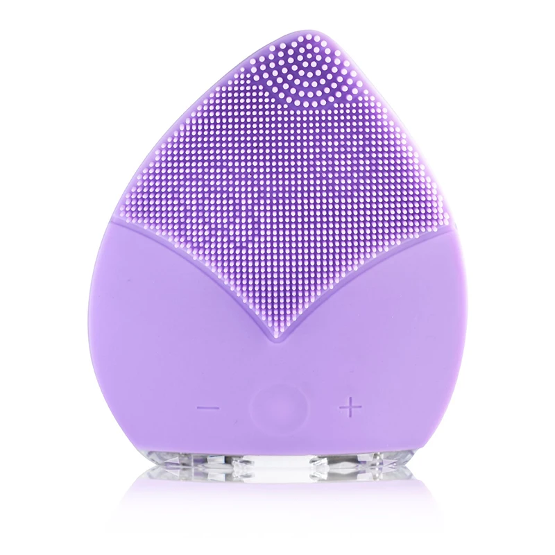 Силиконовая Водонепроницаемая Ультразвуковая мини электрическая щетка для лица очиститель для лица спа-уход за кожей Массажер прибор для красоты - Цвет: Фиолетовый