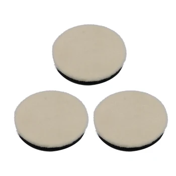 

3pcs 5 Inch Wool Buffing Polishing Pads Washable and Resuable For Car Polisher Auto Detailing Paint Waxing Pads