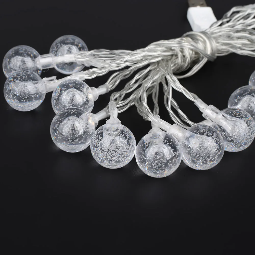 Хрустальный глобус шар 20LED хрустальный шар светильник Сказочный струнный светильник супер яркий Фестиваль сад двор Романтический прочный Рождественский Декор