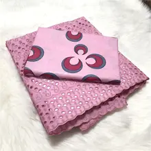 Швейцарские кружева в африканском стиле Базен Розовое Кружевное Платье яркое парча в Гвинейском стиле 5+ 2.5yards-АБС-30