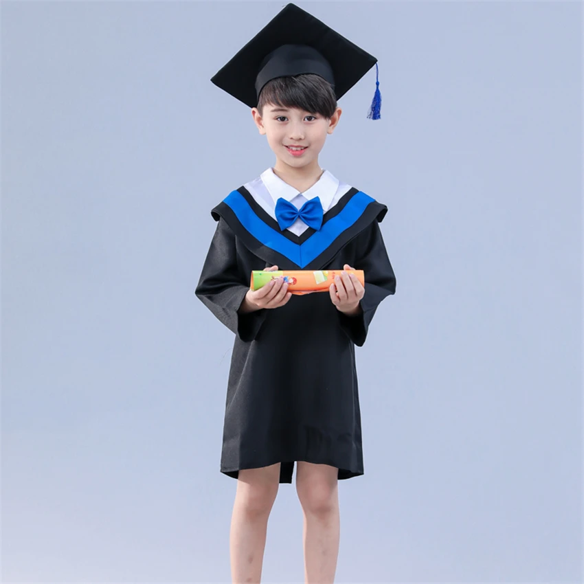 Graduation Gown Set Children School Academic Uniform Boys Girls