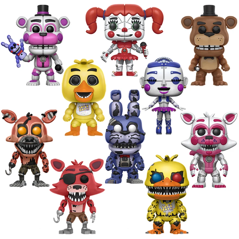 Фигурка Бонни и Чика Фокси Фредди кошмар пять ночей у набор FNAF Fazbear Bear модель
