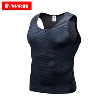 Лето, новинка, компрессионные колготки, топы для спортзала, быстросохнущие, без рукавов, Спортивная рубашка для мужчин, одежда для фитнеса, крутой мужской жилет для бега