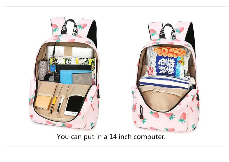 Fashion Girl Schoolbag Students Pink Laptop Backpack School Bags For Teenage Girls Women Backpacks Mochila Infantil Escolar