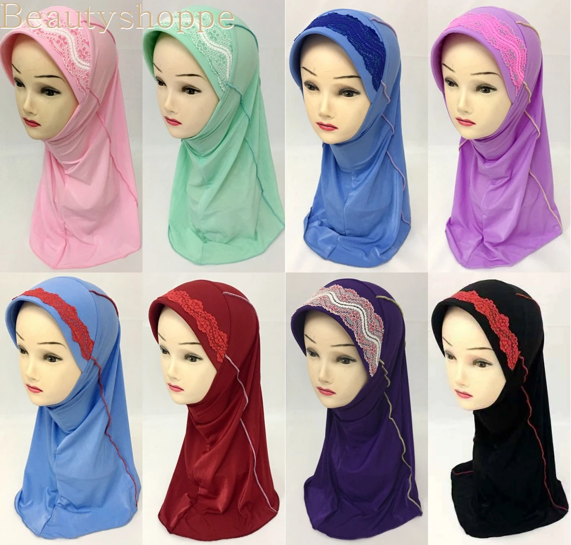 Muslim Children Ramadan Middle East Full Cover Wrap Kids Girls Hijab Islamic Headscarf Flower Scarf One Piece Amira | Тематическая