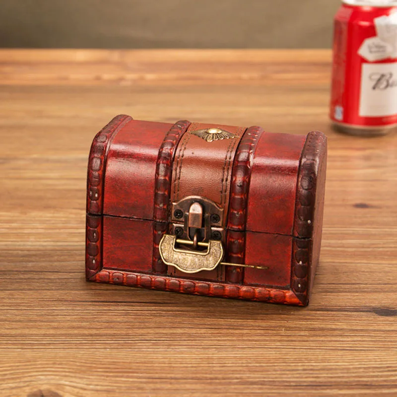 Retro lock-S Старинный ящик для хранения деревянная антикварная портативная шкатулка Органайзер китайский стиль классическая коробка ручной работы украшение для фотографии - Цвет: Retro lock-S