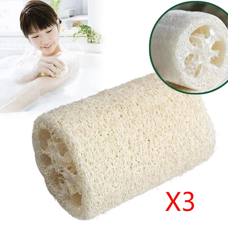 3pcs Loofahs luffa sponge Nature Organic Spa Exfoliating Scrubber Body Wash Massage Sponge