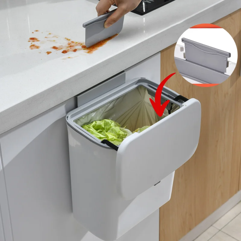 7/10L Foldable Kitchen Trash Can Garbage Bag Plastic Car Trash Bin Cabinet  Hanging Storage Trash Basket For Kitchen Storage - AliExpress