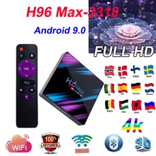 Android 9,0 H96 Max 3318 Смарт ТВ приставка RK3318 испанский Европейский склад H.265 4K Bluetooth Wi-Fi 2,4G/5G смарт-медиаплеер