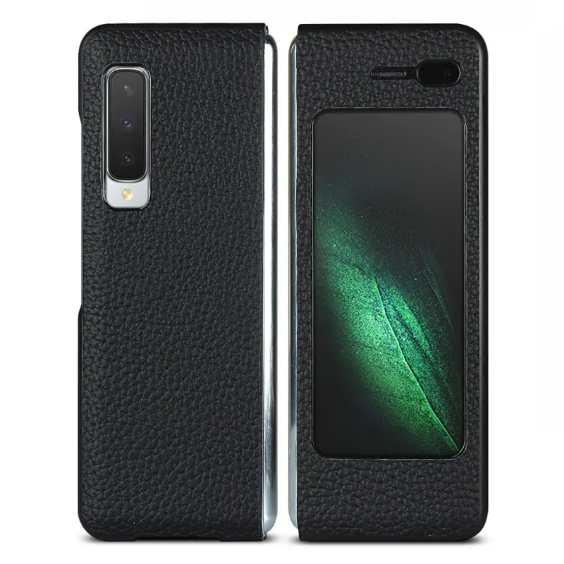 Genuine Leather Case For Samsung Galaxy Fold 5G Flip Cover for SM-F900F Full Protective Coque Fundas Capa | Мобильные телефоны и