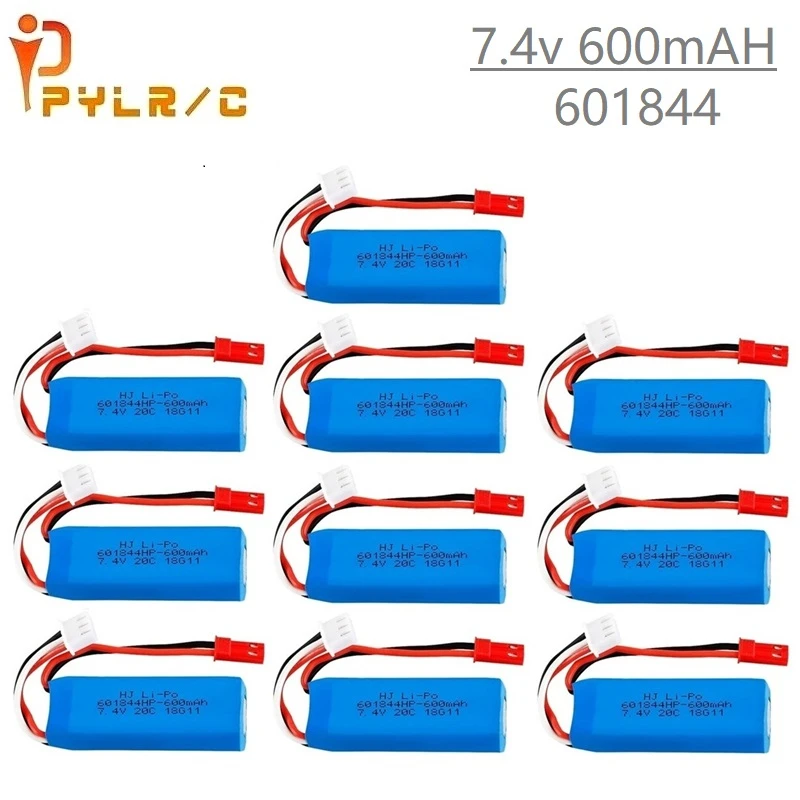1 10 шт. 7 4 в 600 мАч литий полимерный аккумулятор для WLtoys K969 K979 K989 K999 P929 P939 Запчасти