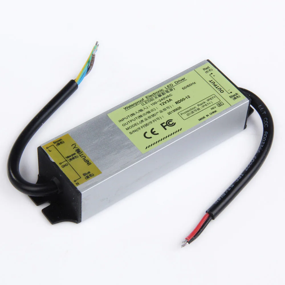 12V 3A 36W Открытый водонепроницаемый электронный светодиодный адаптер питания