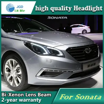 

Car Styling Head Lamp case for Hyundai Sonata 9 2015 2016 Headlights LED Headlight DRL Lens Double Beam Bi-Xenon HID Accessories