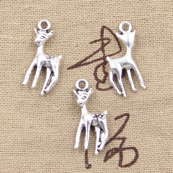 

25pcs Charms Sika Deer 22x10mm Antique Silver Color Pendants DIY Necklace Crafts Making Findings Handmade Tibetan Jewelry