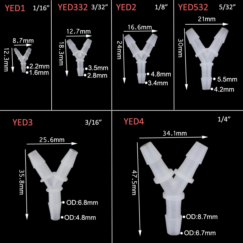 PVDF Y fitting /ozone resistant Y joint corrosion resistant three way plastic connectors Air Pump tank joint