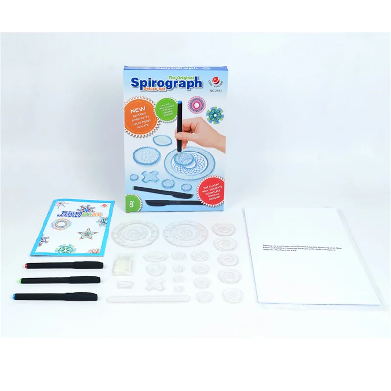 22 шт., Spirograph игрушки для рисования, набор, соединяющиеся зубчатые колеса, аксессуары для рисования, обучающая игрушка для детей, игрушка в подарок