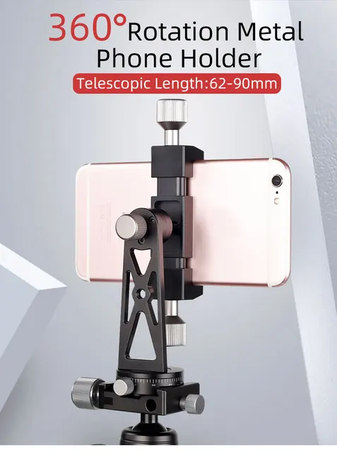 Adattatore Smartphone Per Treppiedi - Supporto Rotazione 360° Per Foto E Video - Foto 7