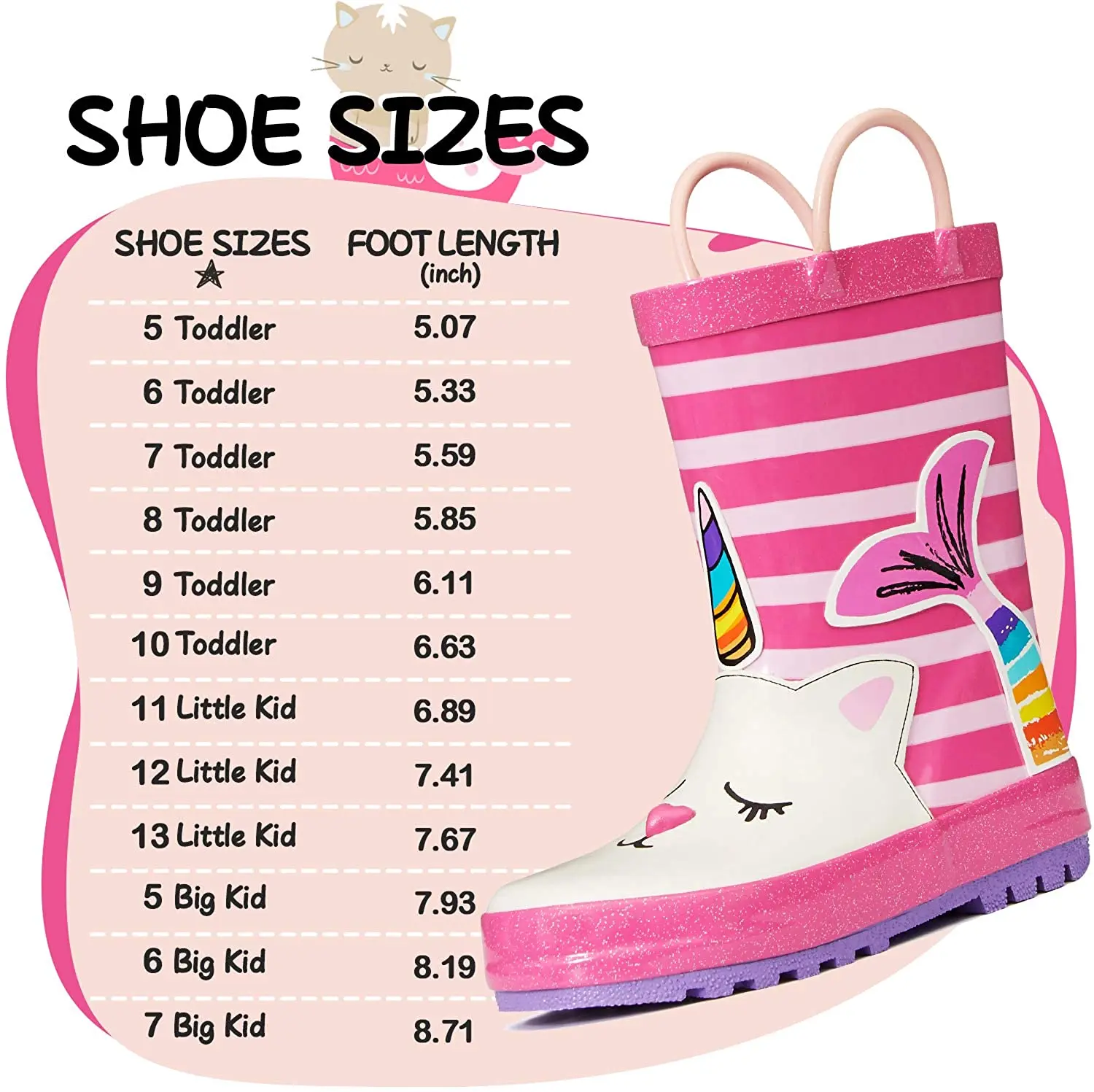 Unicorn Rubber Outdoor Waterproof Rain Boots