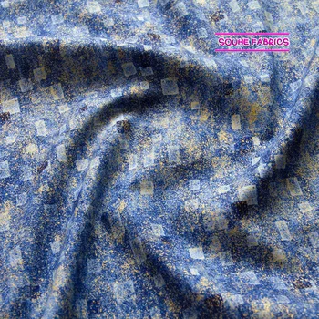 

Half-Meter Cotton Fabric Patchwork Quilting Fabric Kaufman Squares Blue