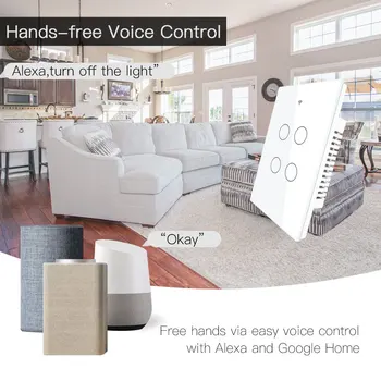 

Wall Glass Touch Remote Control 4 Gang Wifi Wireless Light Touch Screen Switch for Household Bedroom Accessories