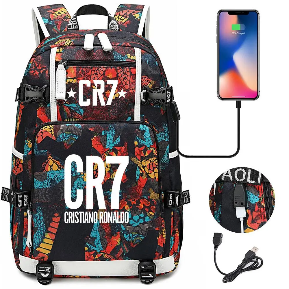 Sac à Dos Football Star CR7 Pour Enfants – 16 Pouces – Multifonctionnel, Résistant – Idéal Pour L'école, Le Sport Et Les Voyages
