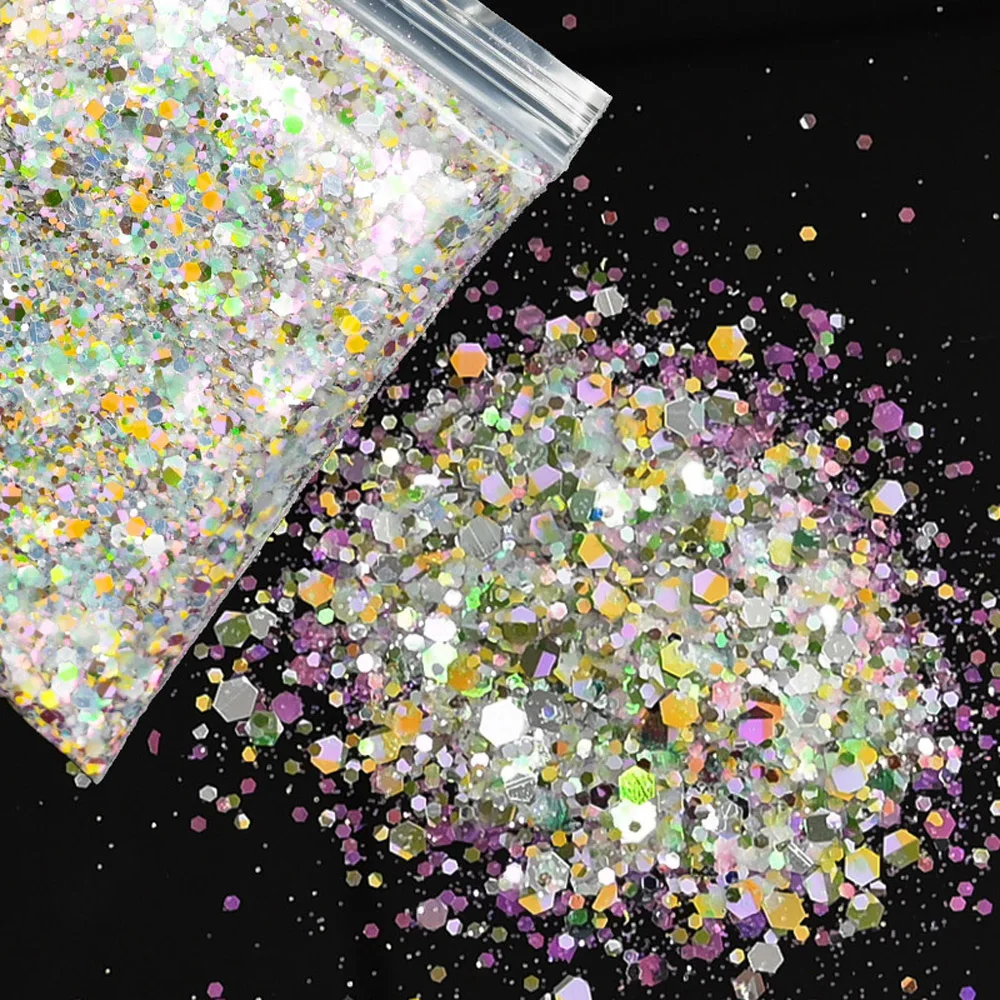 50g GLOW in The DARK, Shaped Glitter, CHUNKY Glitter Mix, Cosmetic