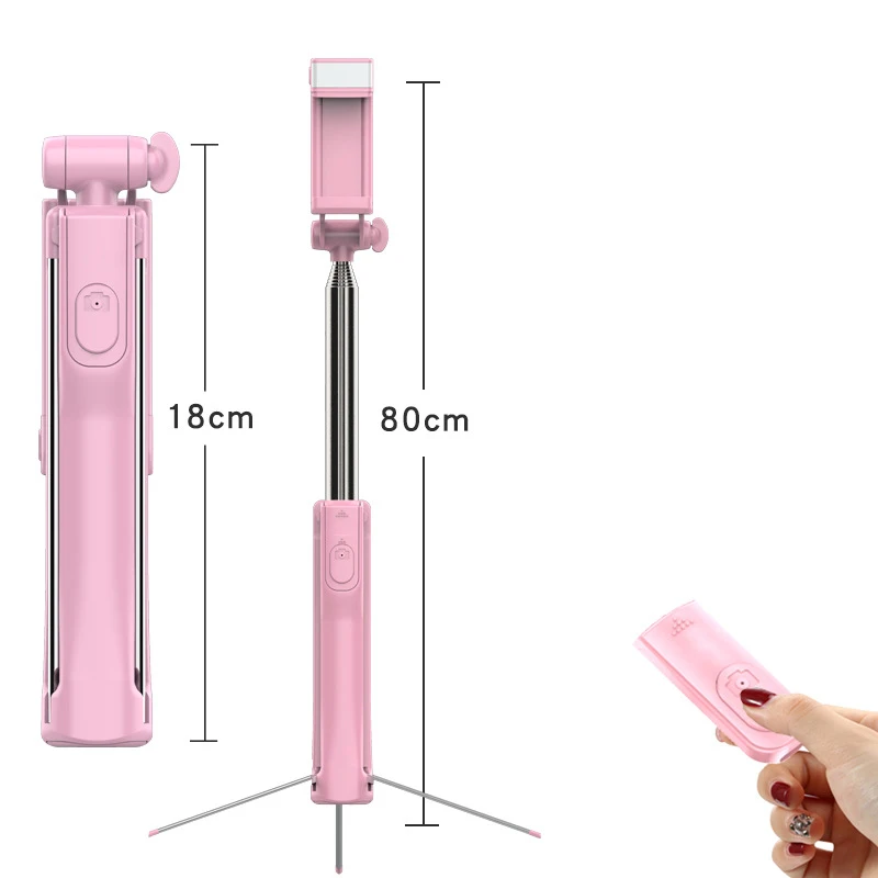 pink Профессиональный ABS+ штатив из нержавеющей стали для камеры держатель+ держатель для телефона+ нейлоновая сумка для переноски для смартфона IPhone Android - Цвет: pink