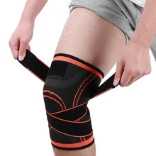 Sport Compression Knee Pads Knitted Nylon Elastic Support Strap Basketball Riding Protection Lightweight Breathable Nonslip Gear