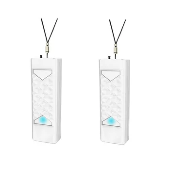 

2Pack Personal Air Purifier Necklace USB Portable Air Purifier Wearable Mini Negative Ion Air Freshener Low Noise White