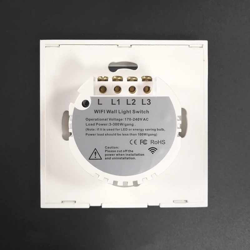  1/2/3 Gang 1 Way Tuya WiFi Smart Switch Wall Light Switch WiFi Single live line for application wit - 4000366697945