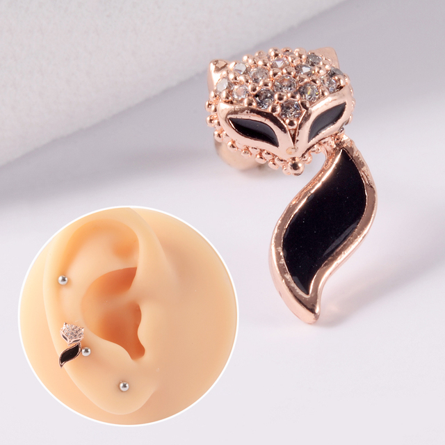 361L Surgical Steel Cz Ear Tragus Cartilage Crystal Lightning Snake Lobe Earrings Helix Earring Barbell Piercing Jewelry 20G