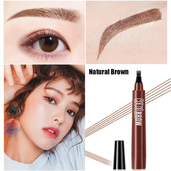 

4 Points Eyebrow Pen Waterproof Fork Tip Long Last Sweat-proof Eyebrow Pencil Natural shaping does not discolor Liquid eyebrow